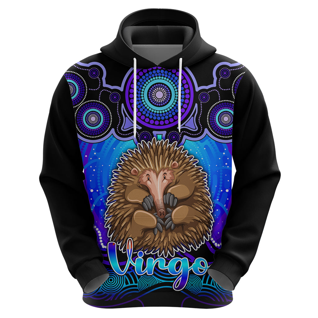 personalised-australia-virgo-echidna-zodiac-hoodie-auz-astrology-aboriginal-blue