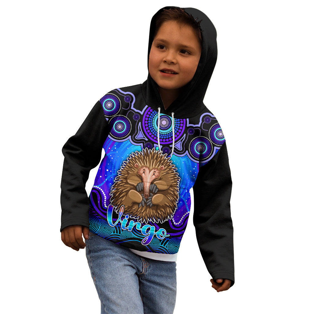 personalised-australia-virgo-echidna-zodiac-kid-hoodie-auz-astrology-aboriginal-blue