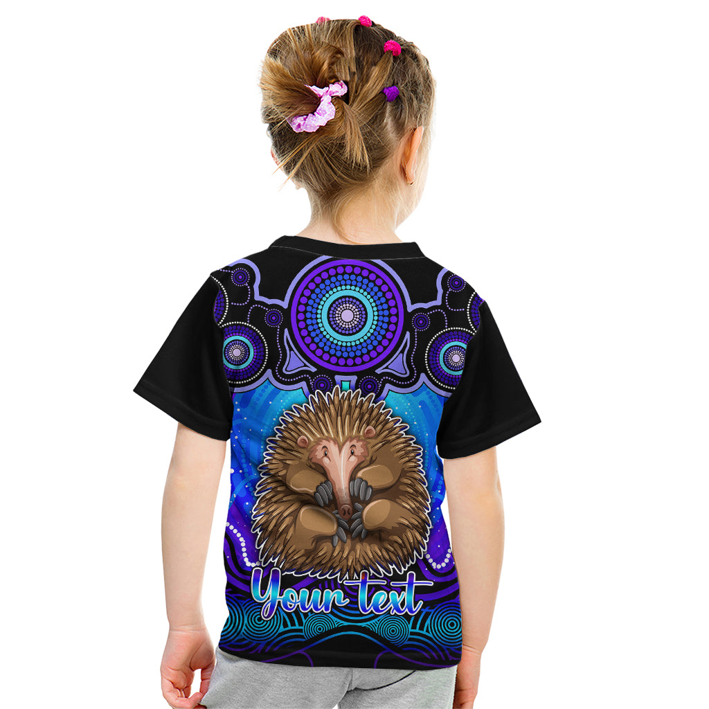 personalised-australia-virgo-echidna-zodiac-kid-t-shirt-auz-astrology-aboriginal-blue