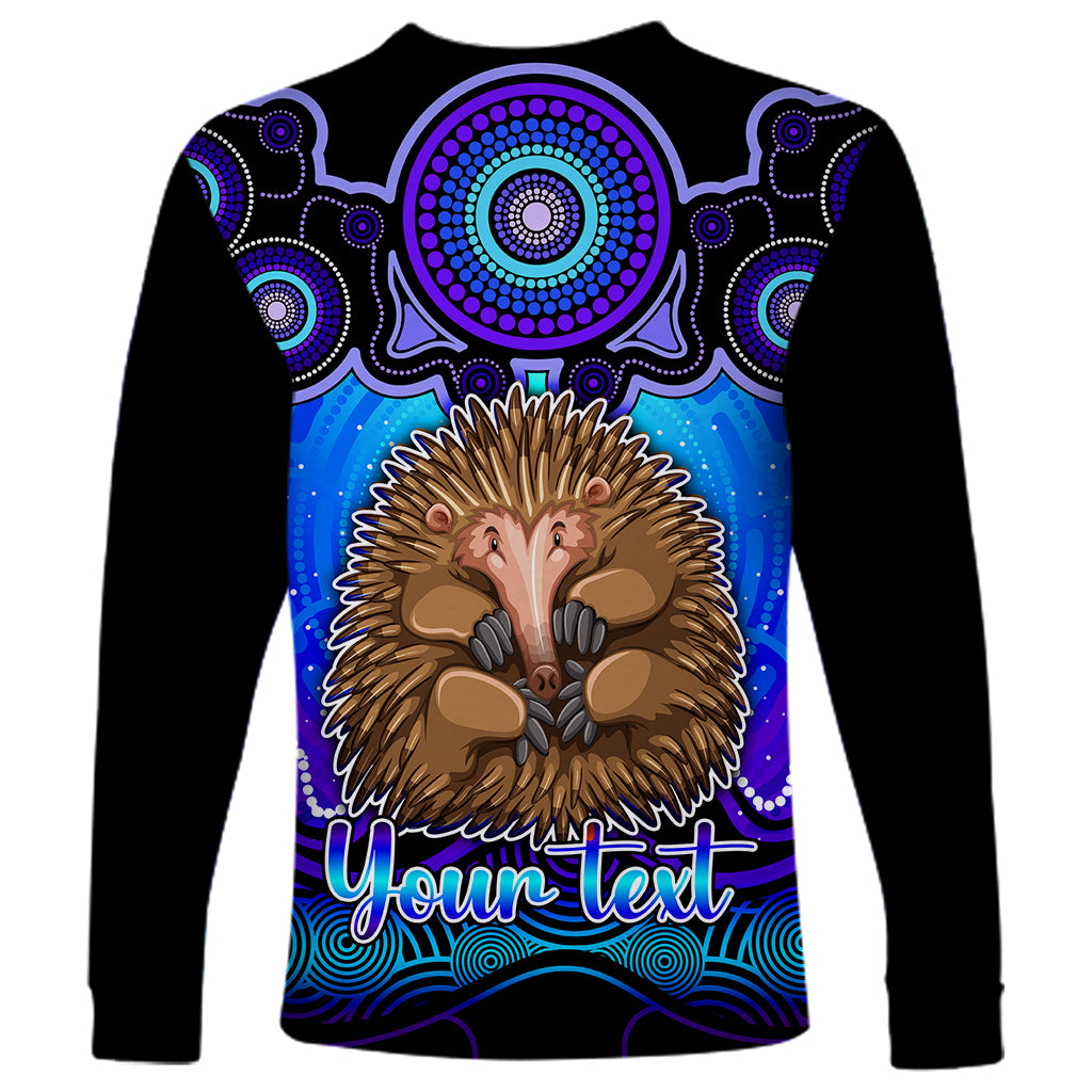 personalised-australia-virgo-echidna-zodiac-long-sleeve-shirt-auz-astrology-aboriginal-blue