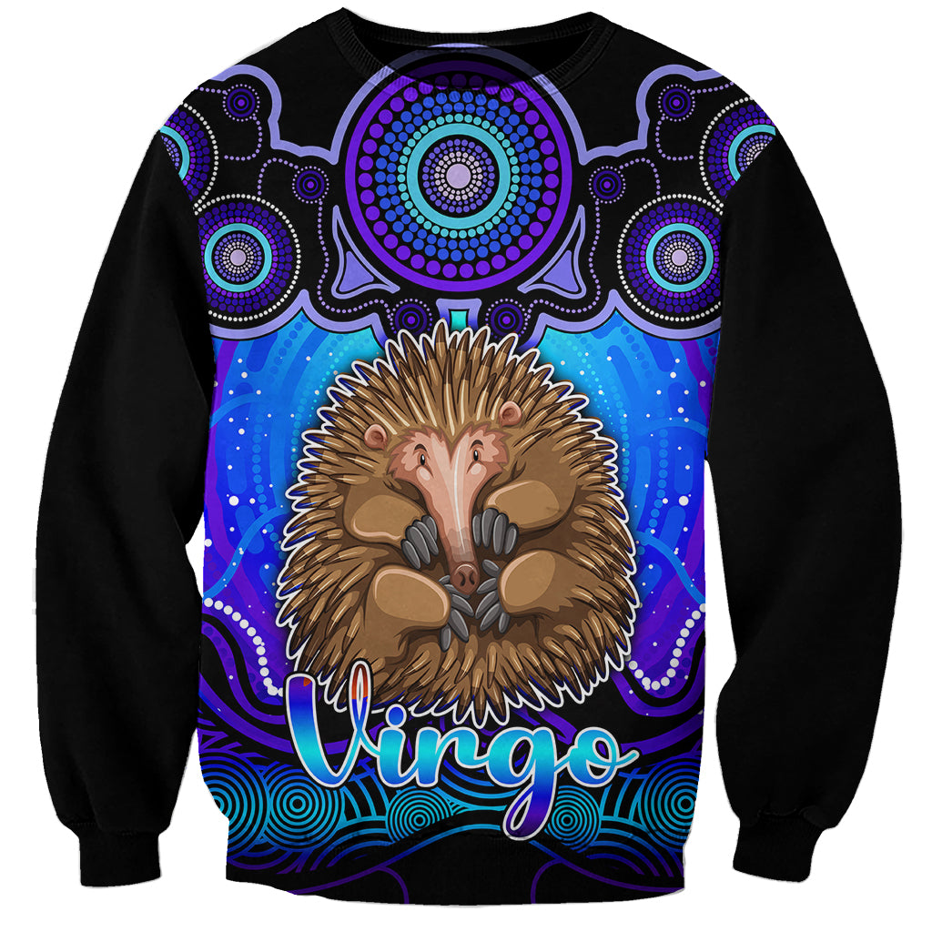 personalised-australia-virgo-echidna-zodiac-sweatshirt-auz-astrology-aboriginal-blue