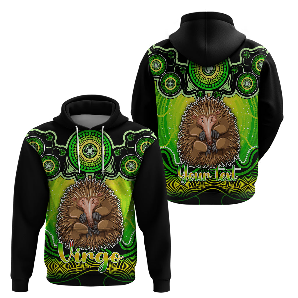 personalised-australia-virgo-echidna-zodiac-hoodie-auz-astrology-aboriginal-green