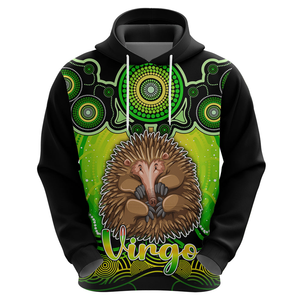 personalised-australia-virgo-echidna-zodiac-hoodie-auz-astrology-aboriginal-green