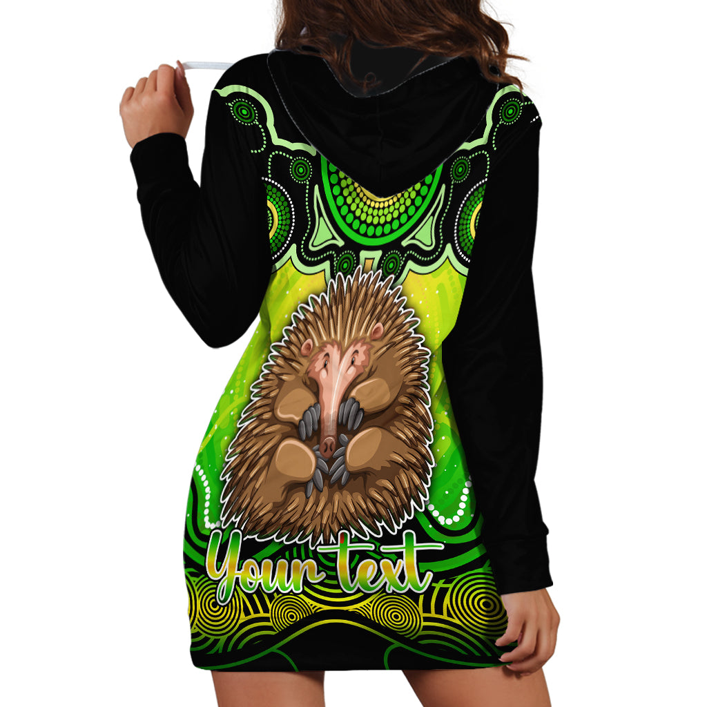 personalised-australia-virgo-echidna-zodiac-hoodie-dress-auz-astrology-aboriginal-green