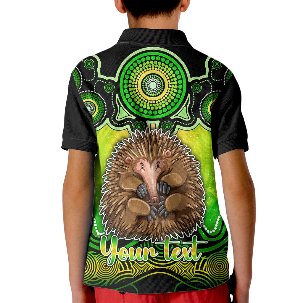 personalised-australia-virgo-echidna-zodiac-kid-polo-shirt-auz-astrology-aboriginal-green