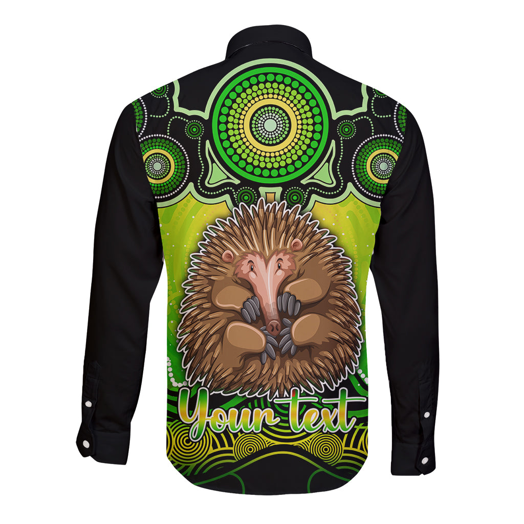 personalised-australia-virgo-echidna-zodiac-long-sleeve-button-shirt-auz-astrology-aboriginal-green