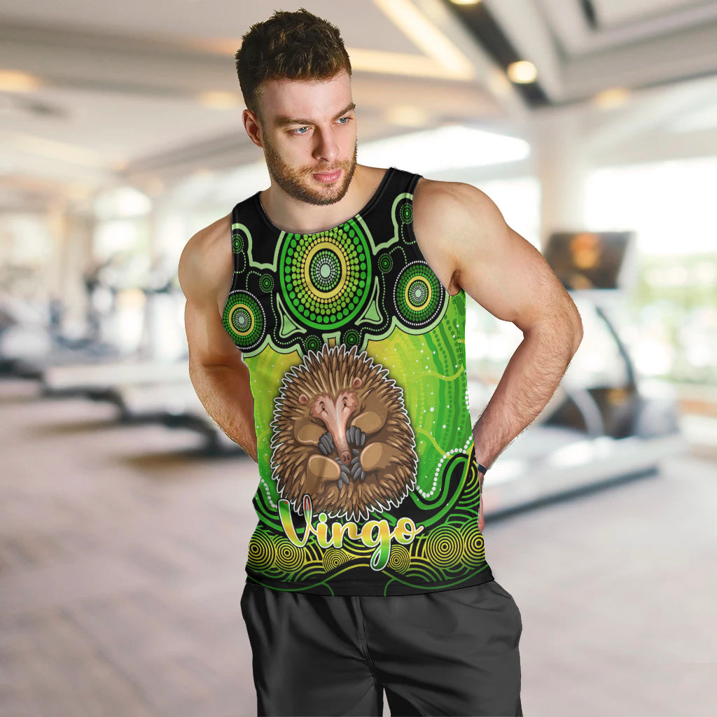 personalised-australia-virgo-echidna-zodiac-men-tank-top-auz-astrology-aboriginal-green