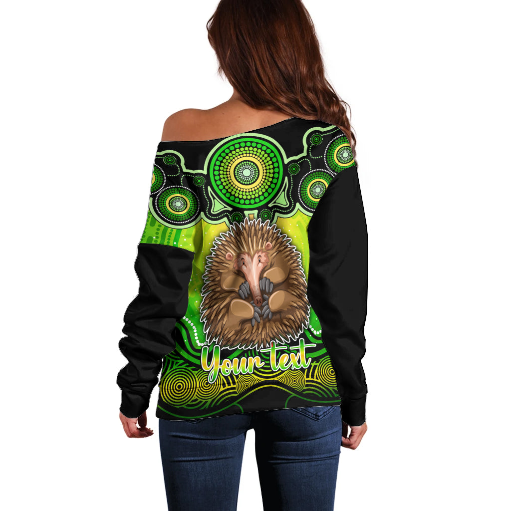 personalised-australia-virgo-echidna-zodiac-off-shoulder-sweater-auz-astrology-aboriginal-green