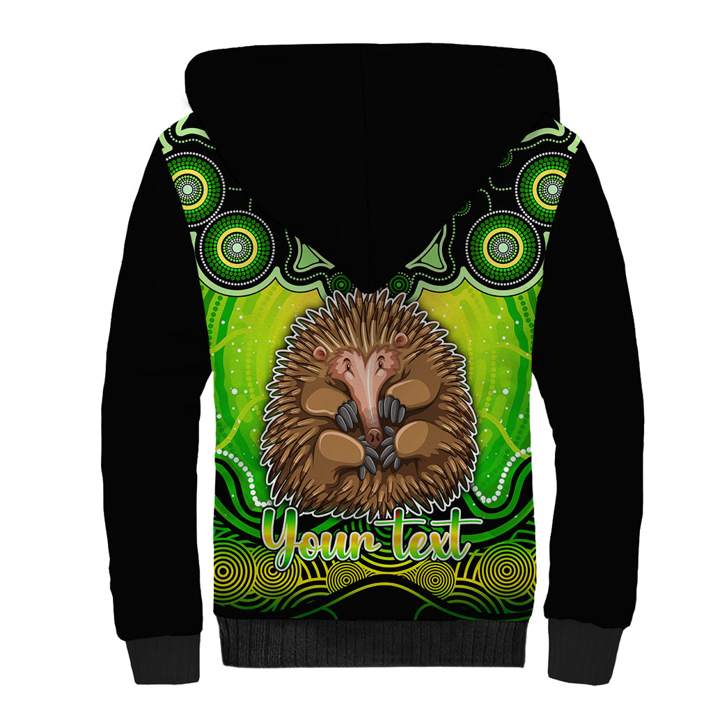 personalised-australia-virgo-echidna-zodiac-sherpa-hoodie-auz-astrology-aboriginal-green