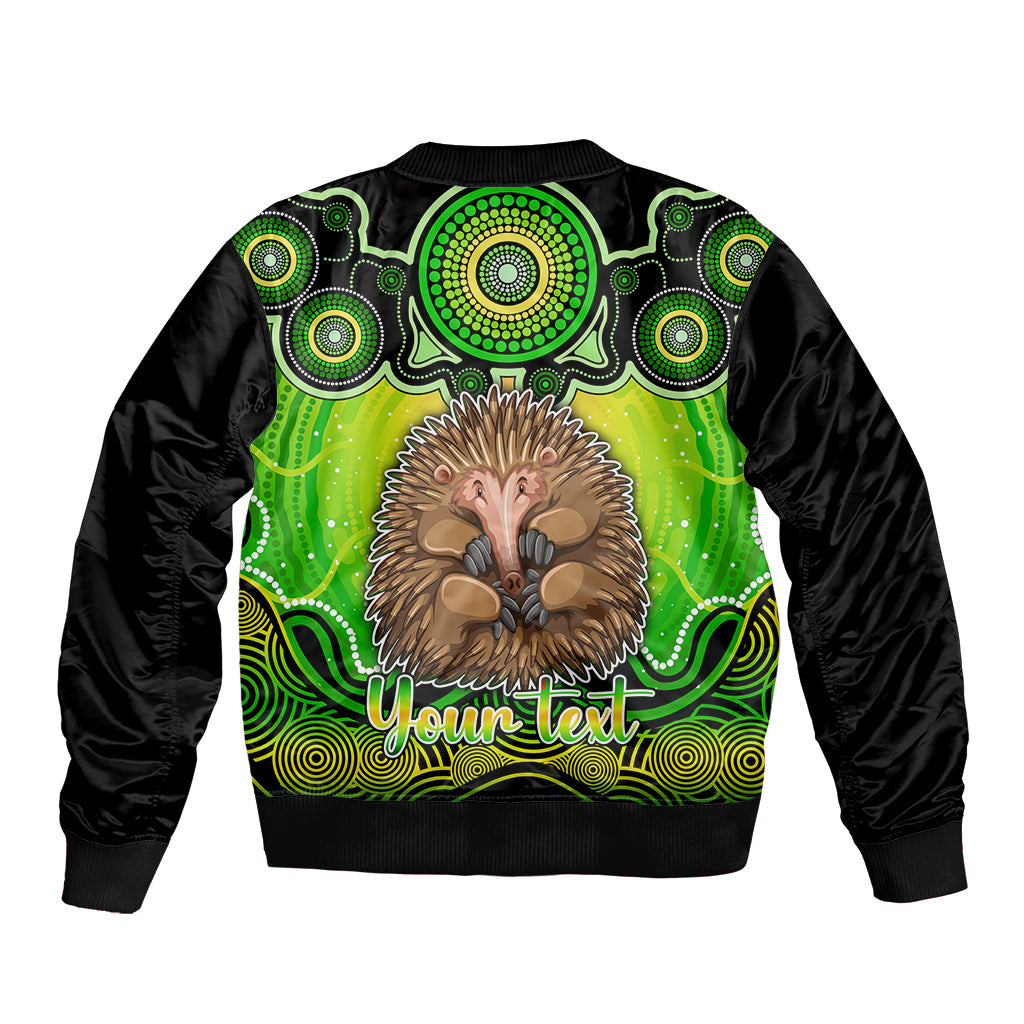 personalised-australia-virgo-echidna-zodiac-sleeve-zip-bomber-jacket-auz-astrology-aboriginal-green