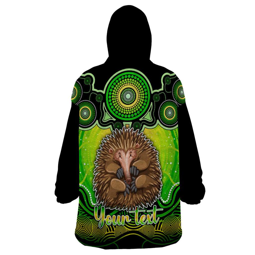 personalised-australia-virgo-echidna-zodiac-wearable-blanket-hoodie-auz-astrology-aboriginal-green