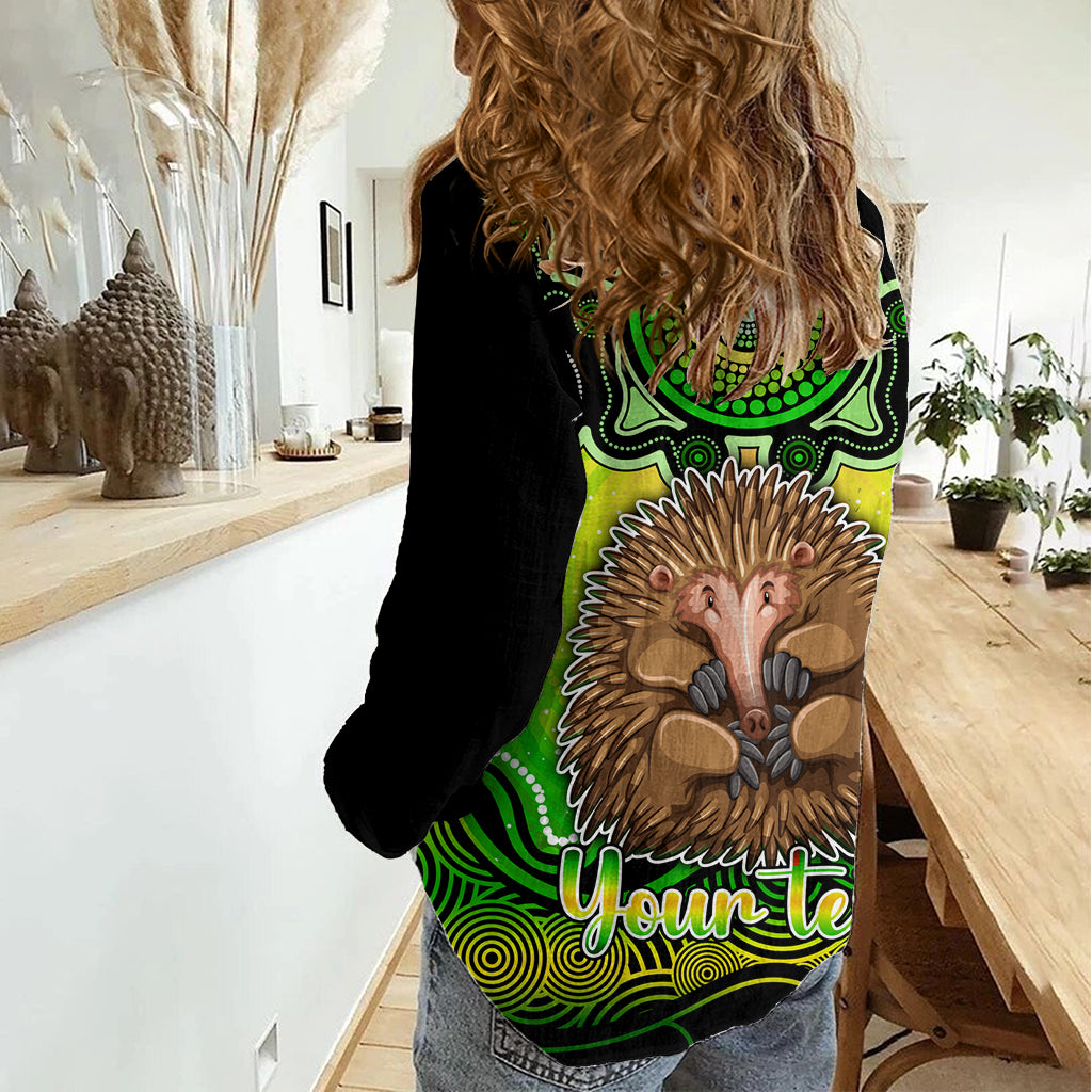 Personalised Australia Virgo Echidna Zodiac Women Casual Shirt Auz Astrology Aboriginal - Green LT9