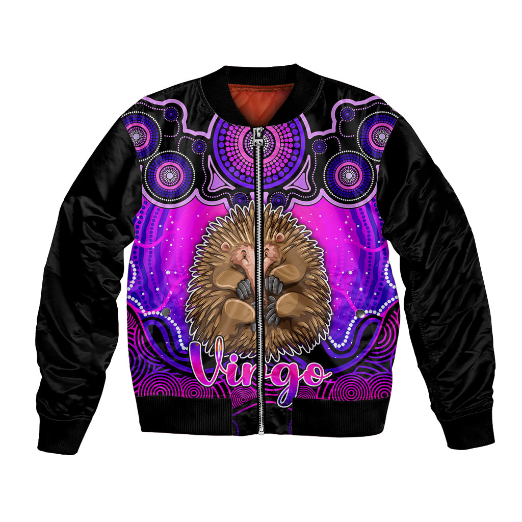 personalised-australia-virgo-echidna-zodiac-bomber-jacket-auz-astrology-aboriginal-magenta