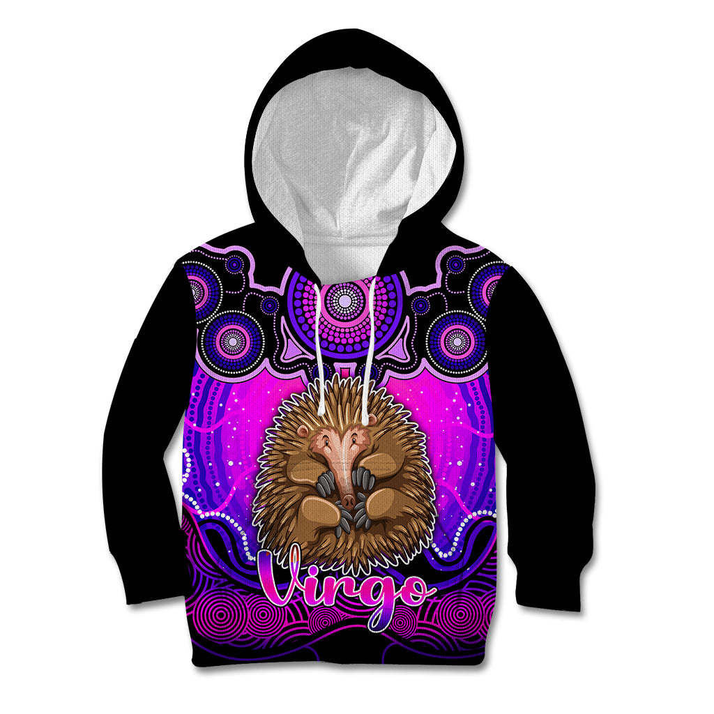 personalised-australia-virgo-echidna-zodiac-kid-hoodie-auz-astrology-aboriginal-magenta