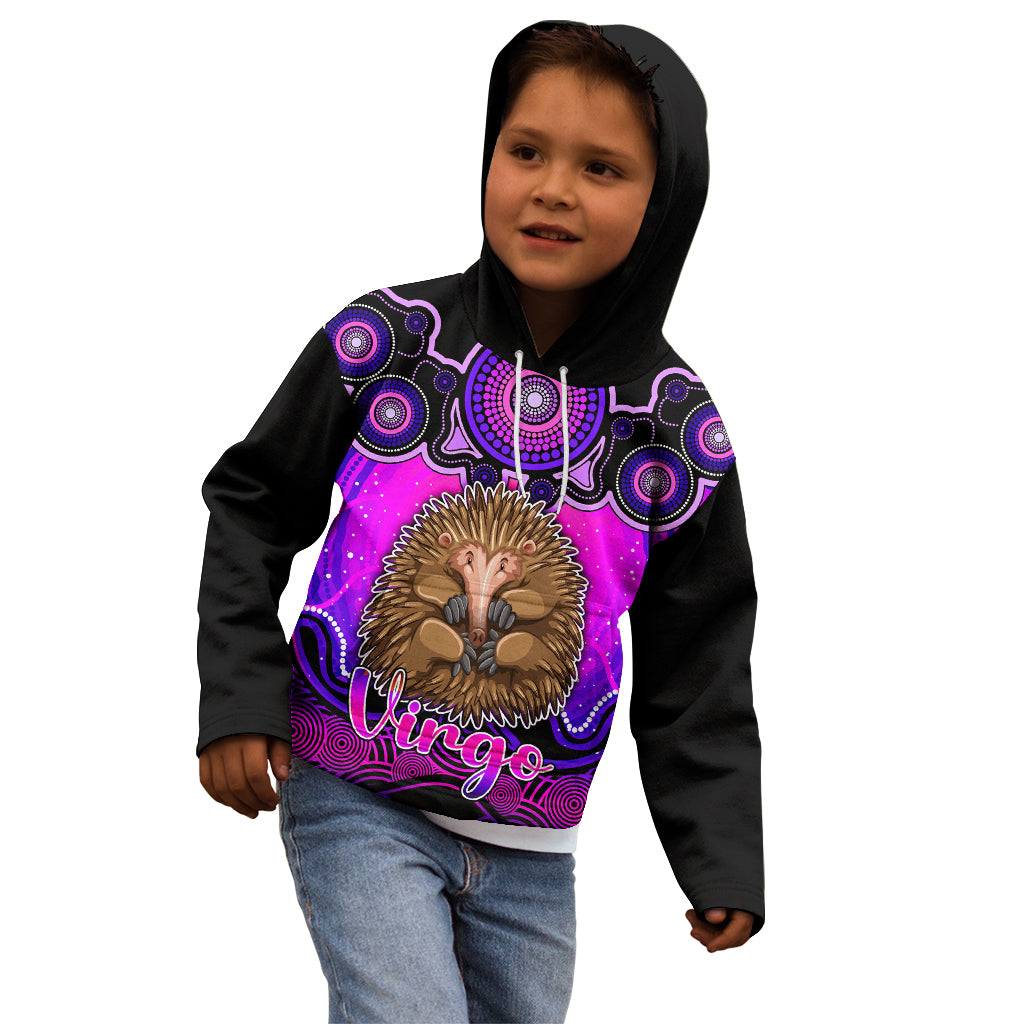 personalised-australia-virgo-echidna-zodiac-kid-hoodie-auz-astrology-aboriginal-magenta