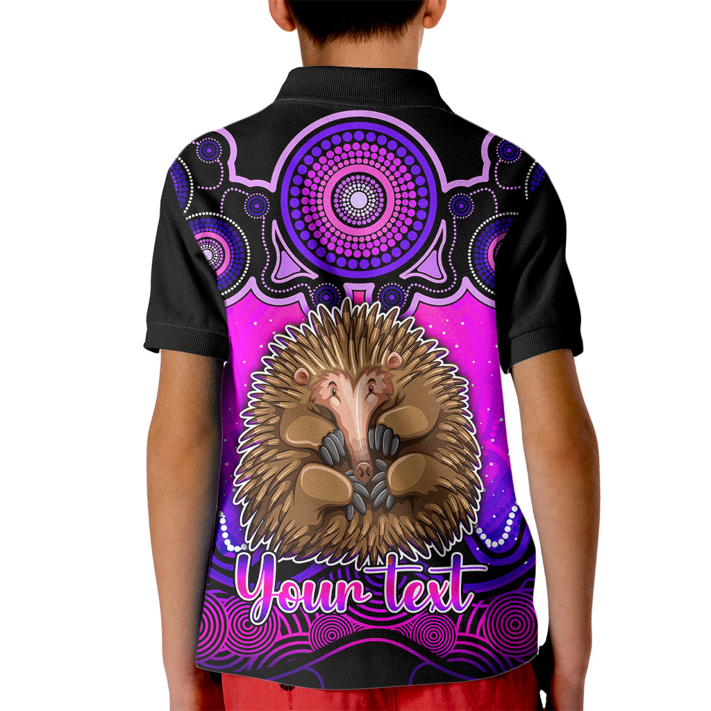 personalised-australia-virgo-echidna-zodiac-kid-polo-shirt-auz-astrology-aboriginal-magenta