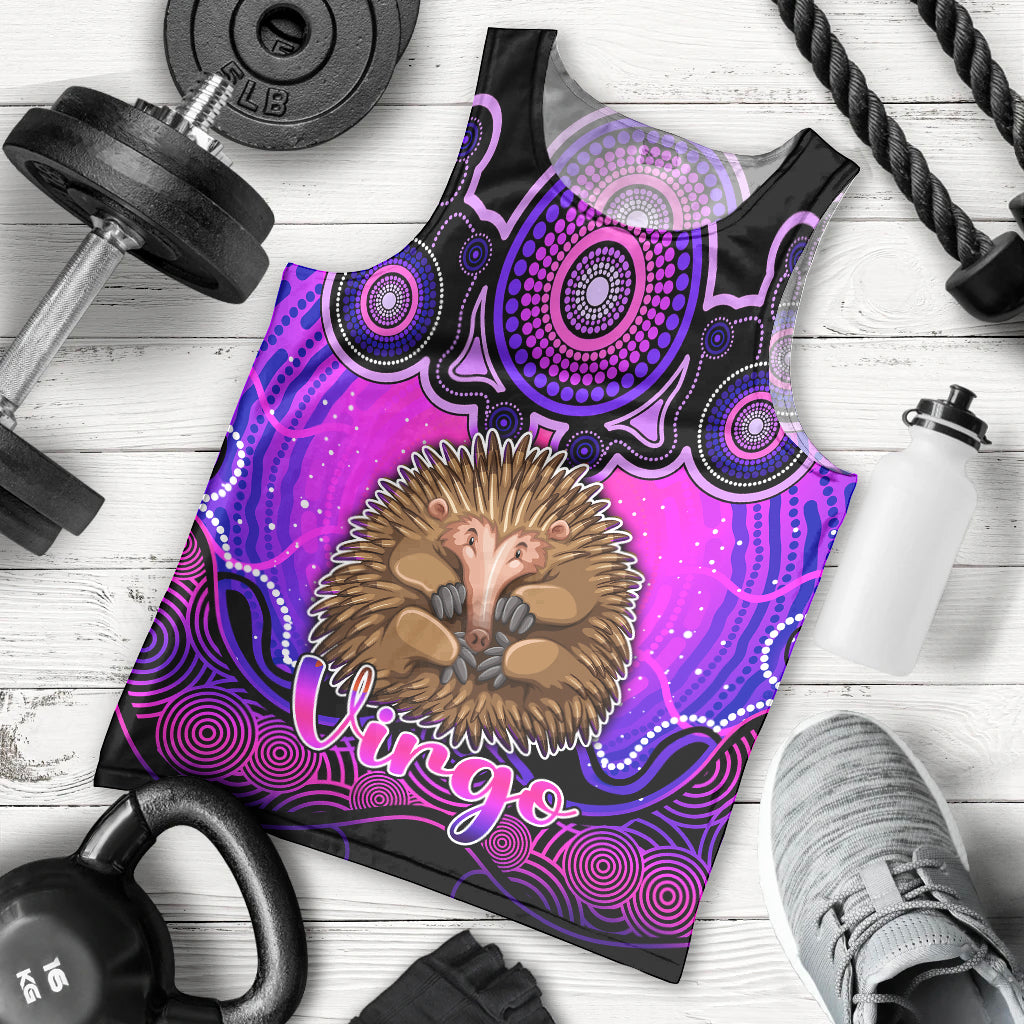 personalised-australia-virgo-echidna-zodiac-men-tank-top-auz-astrology-aboriginal-magenta