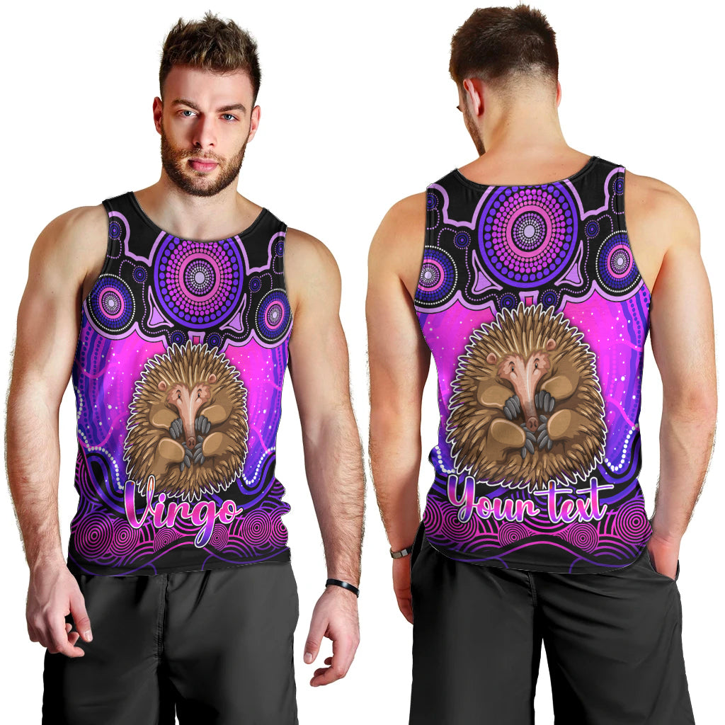 personalised-australia-virgo-echidna-zodiac-men-tank-top-auz-astrology-aboriginal-magenta