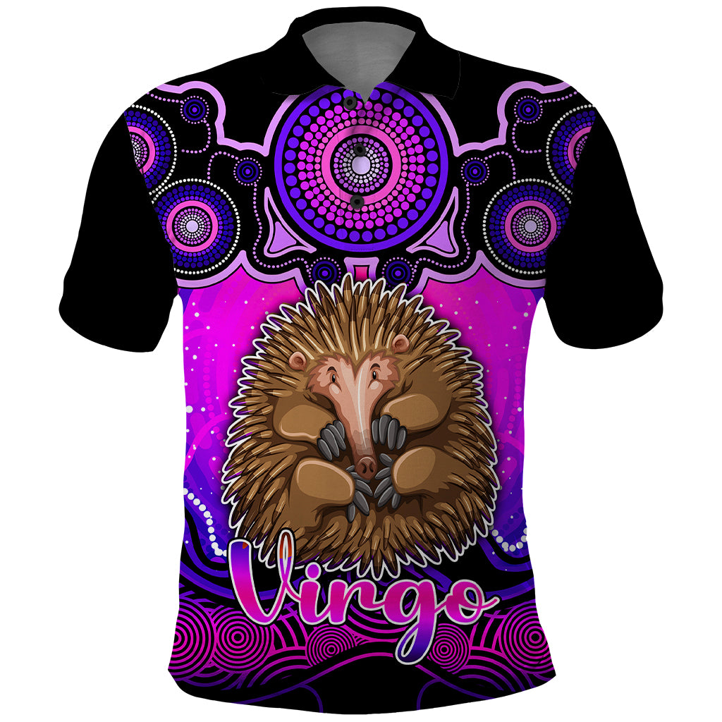 personalised-australia-virgo-echidna-zodiac-polo-shirt-auz-astrology-aboriginal-magenta