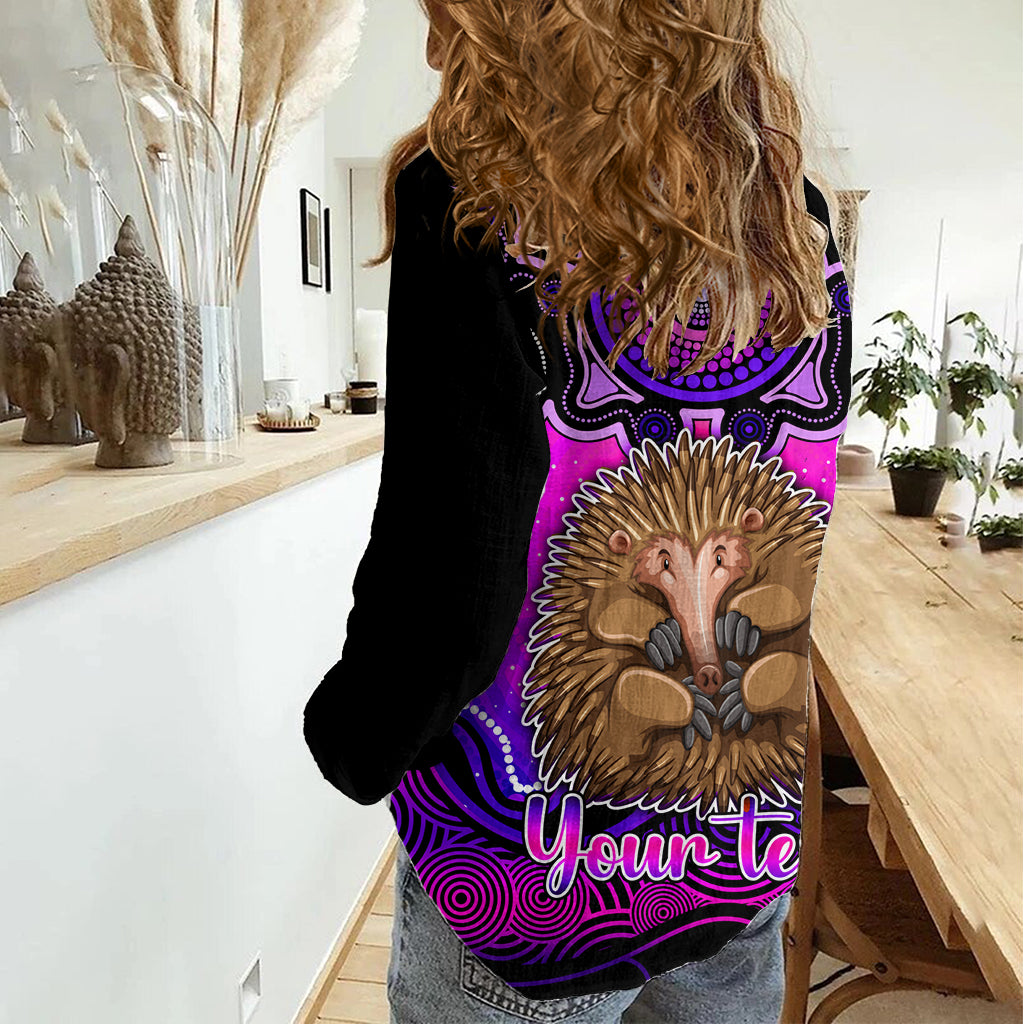 Personalised Australia Virgo Echidna Zodiac Women Casual Shirt Auz Astrology Aboriginal - Magenta LT9