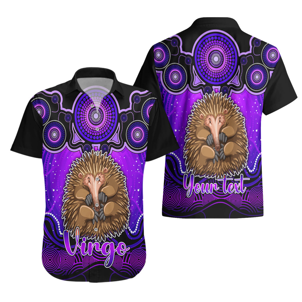 personalised-australia-virgo-echidna-zodiac-hawaiian-shirt-auz-astrology-aboriginal-purple