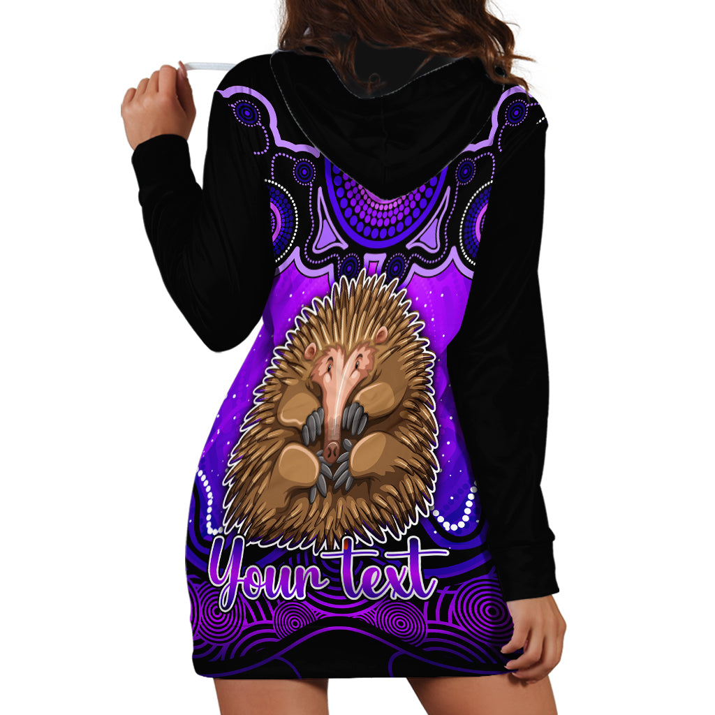 personalised-australia-virgo-echidna-zodiac-hoodie-dress-auz-astrology-aboriginal-purple