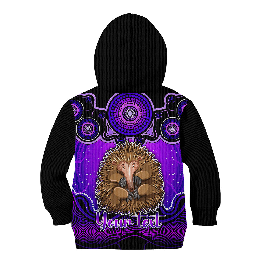 personalised-australia-virgo-echidna-zodiac-kid-hoodie-auz-astrology-aboriginal-purple