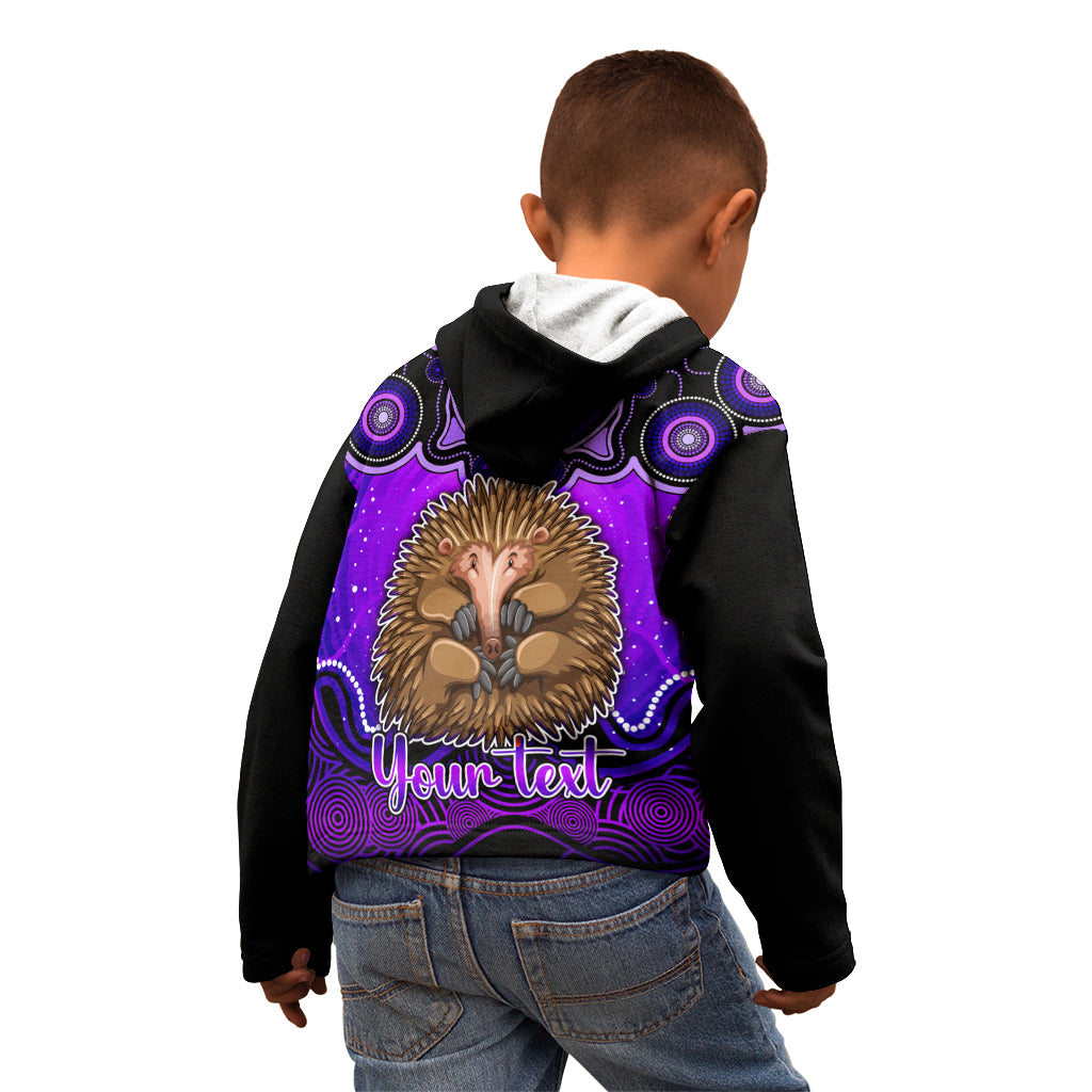 personalised-australia-virgo-echidna-zodiac-kid-hoodie-auz-astrology-aboriginal-purple