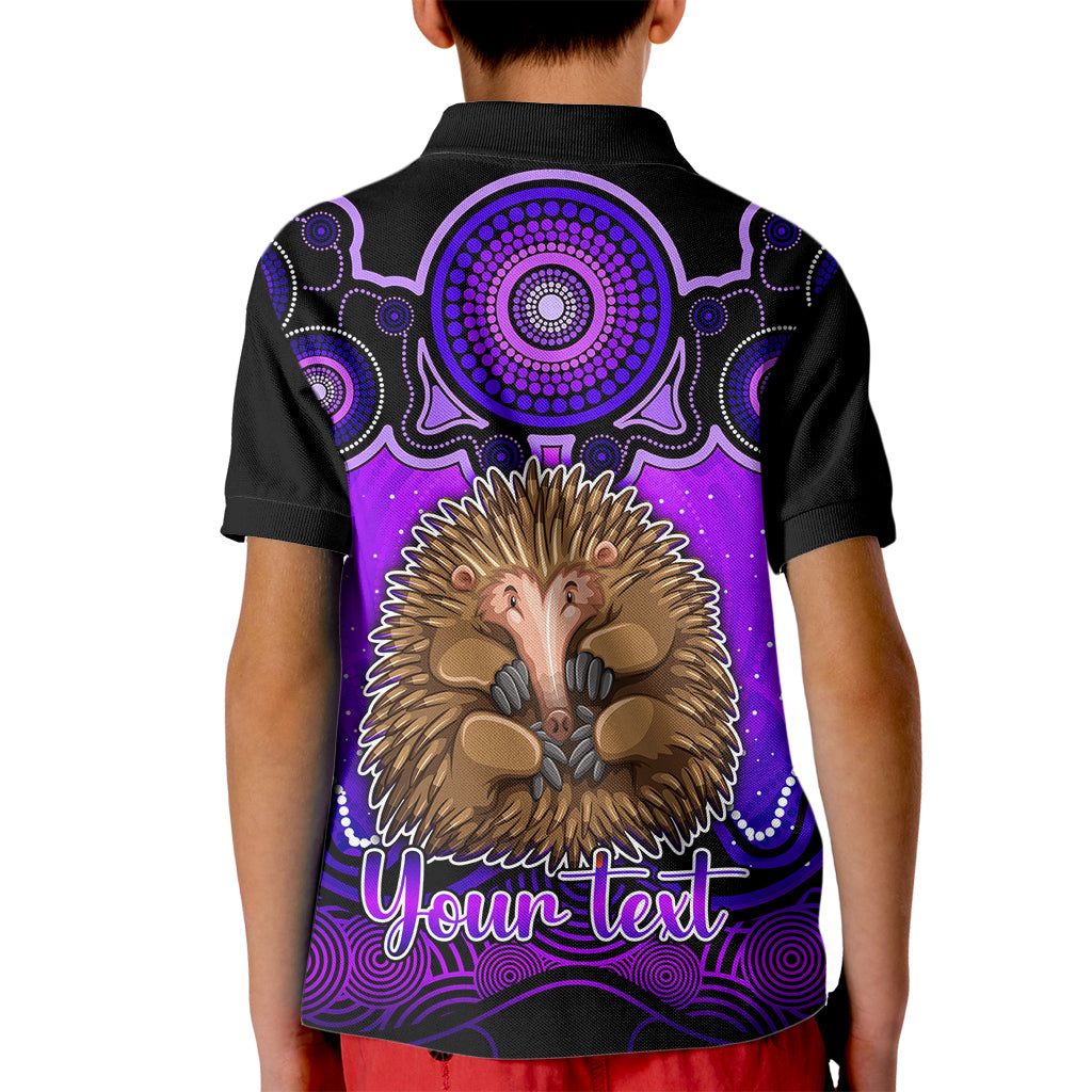 personalised-australia-virgo-echidna-zodiac-kid-polo-shirt-auz-astrology-aboriginal-purple