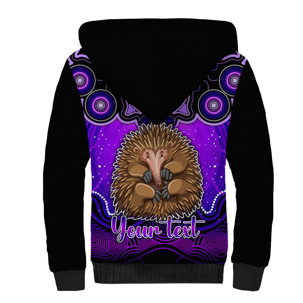 personalised-australia-virgo-echidna-zodiac-sherpa-hoodie-auz-astrology-aboriginal-purple