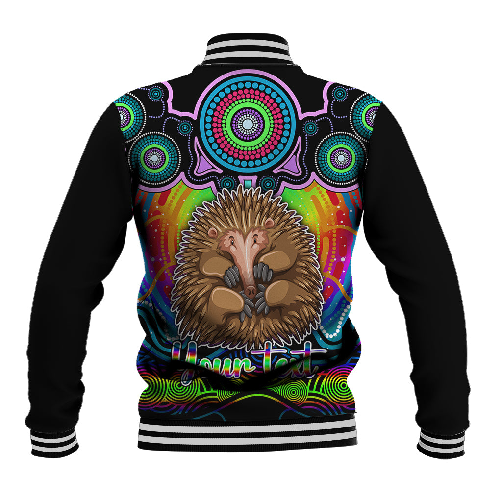 personalised-australia-virgo-echidna-zodiac-baseball-jacket-auz-astrology-aboriginal-rainbow