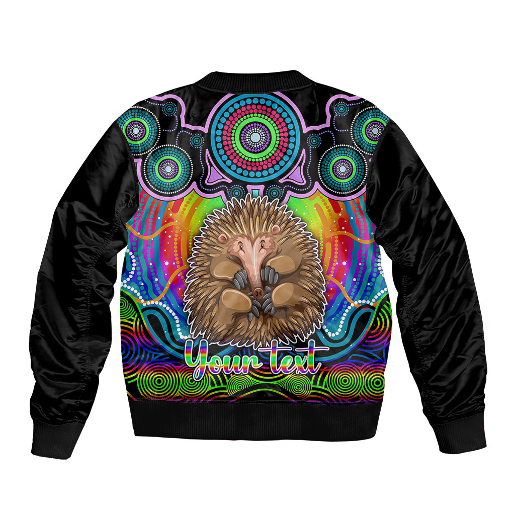 personalised-australia-virgo-echidna-zodiac-bomber-jacket-auz-astrology-aboriginal-rainbow