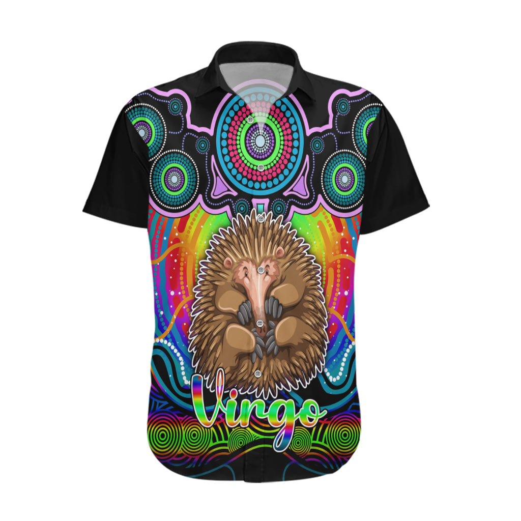 personalised-australia-virgo-echidna-zodiac-hawaiian-shirt-auz-astrology-aboriginal-rainbow