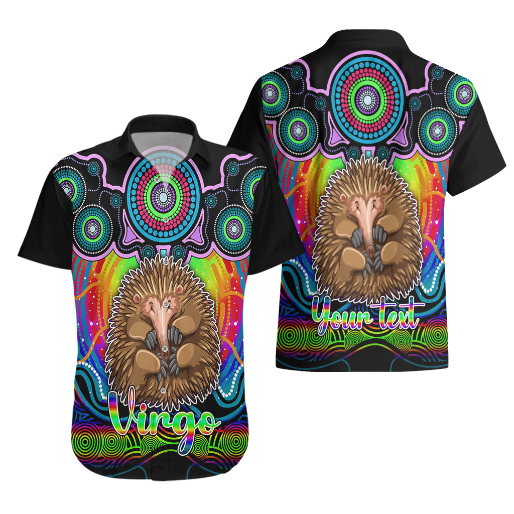 personalised-australia-virgo-echidna-zodiac-hawaiian-shirt-auz-astrology-aboriginal-rainbow