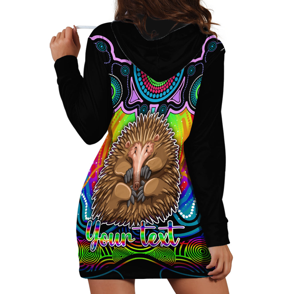 personalised-australia-virgo-echidna-zodiac-hoodie-dress-auz-astrology-aboriginal-rainbow