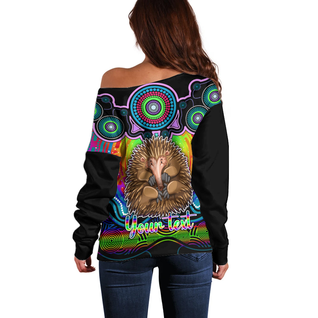 personalised-australia-virgo-echidna-zodiac-off-shoulder-sweater-auz-astrology-aboriginal-rainbow