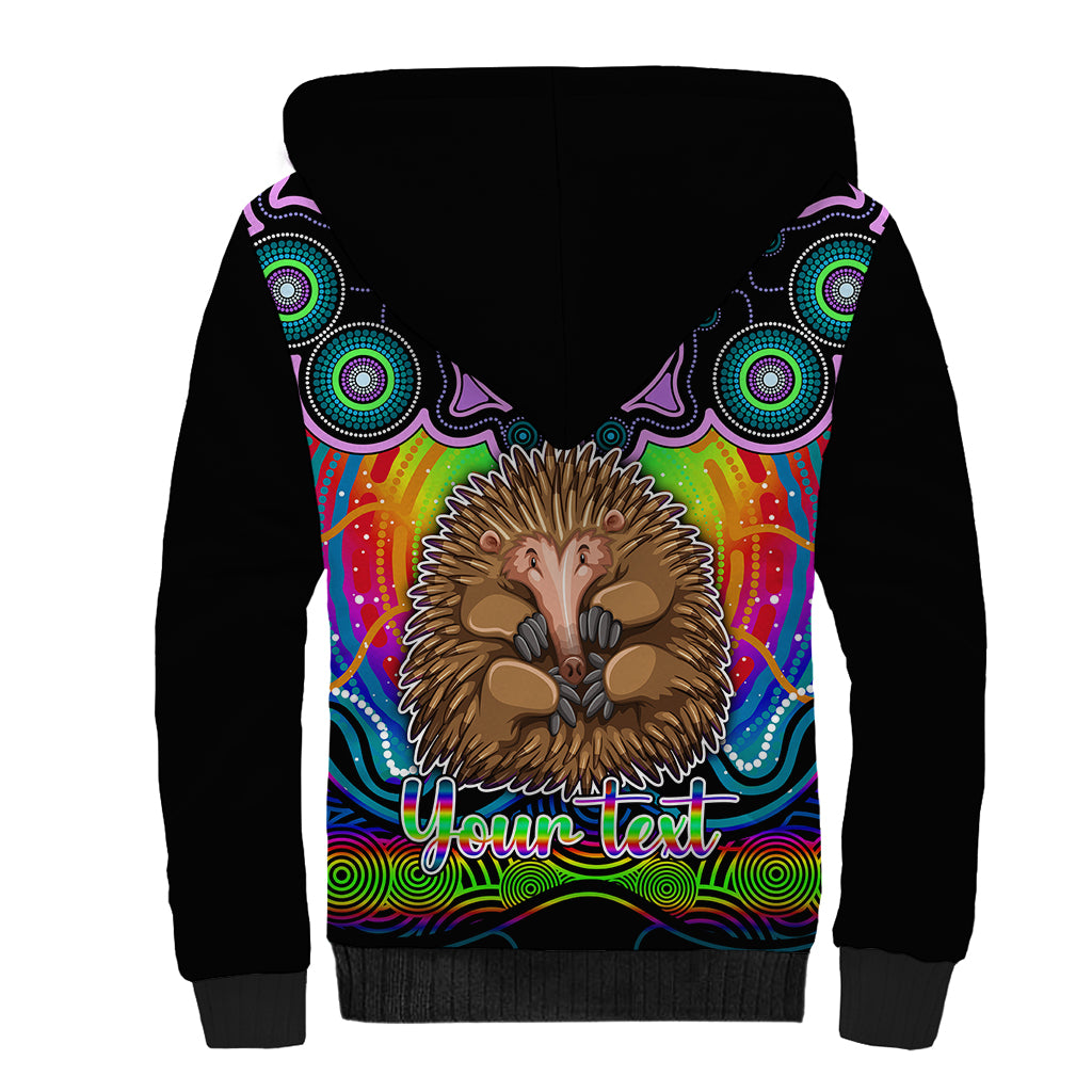 personalised-australia-virgo-echidna-zodiac-sherpa-hoodie-auz-astrology-aboriginal-rainbow