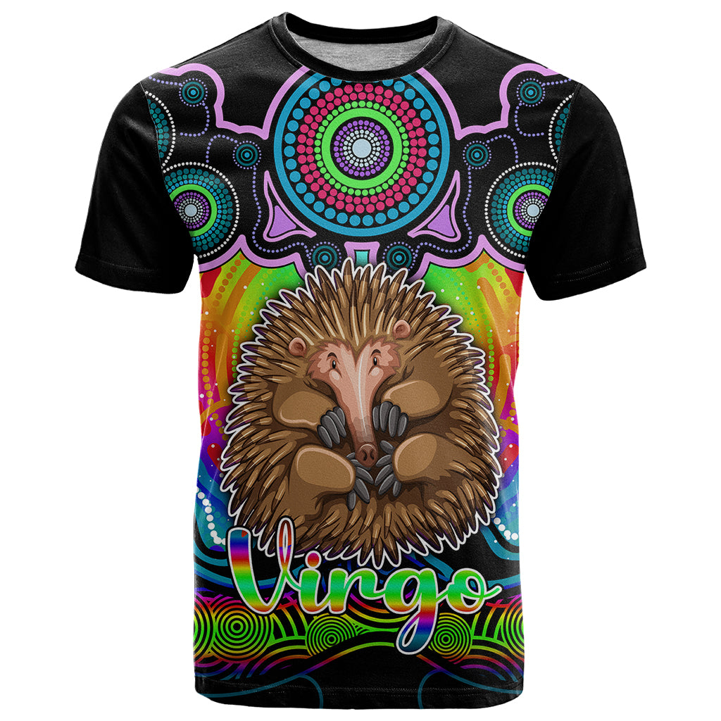 personalised-australia-virgo-echidna-zodiac-t-shirt-auz-astrology-aboriginal-rainbow