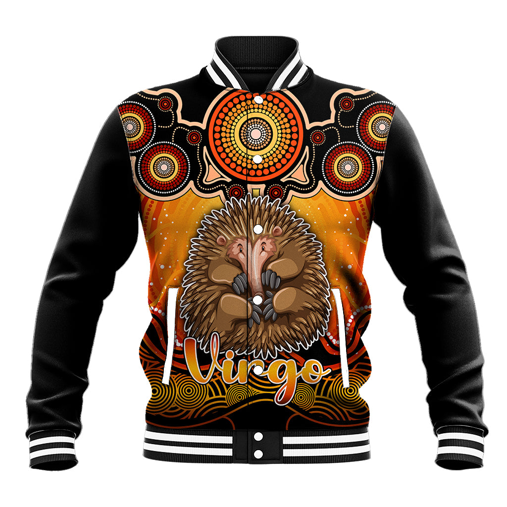 personalised-australia-virgo-echidna-zodiac-baseball-jacket-auz-astrology-aboriginal-red