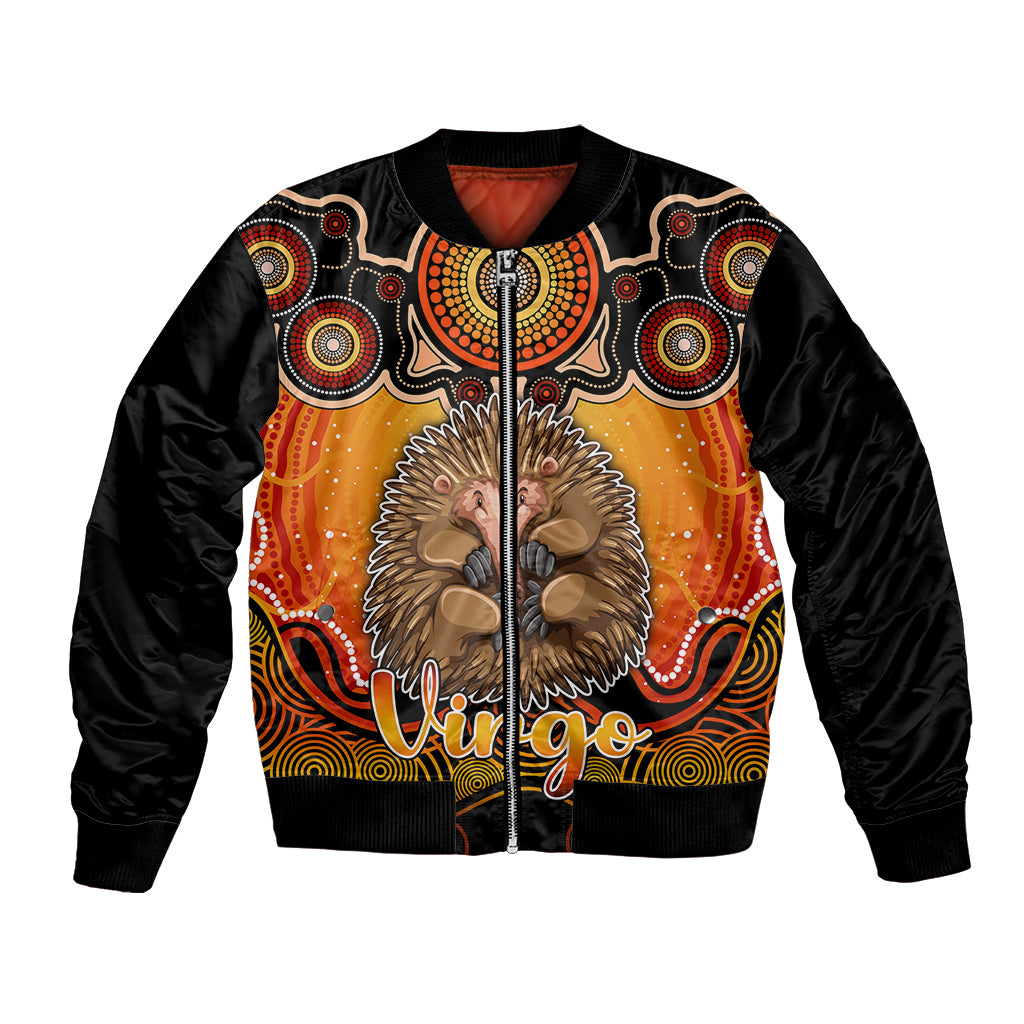 personalised-australia-virgo-echidna-zodiac-bomber-jacket-auz-astrology-aboriginal-red