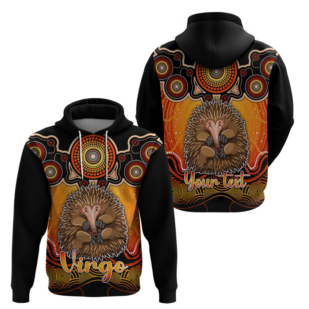 personalised-australia-virgo-echidna-zodiac-hoodie-auz-astrology-aboriginal-red