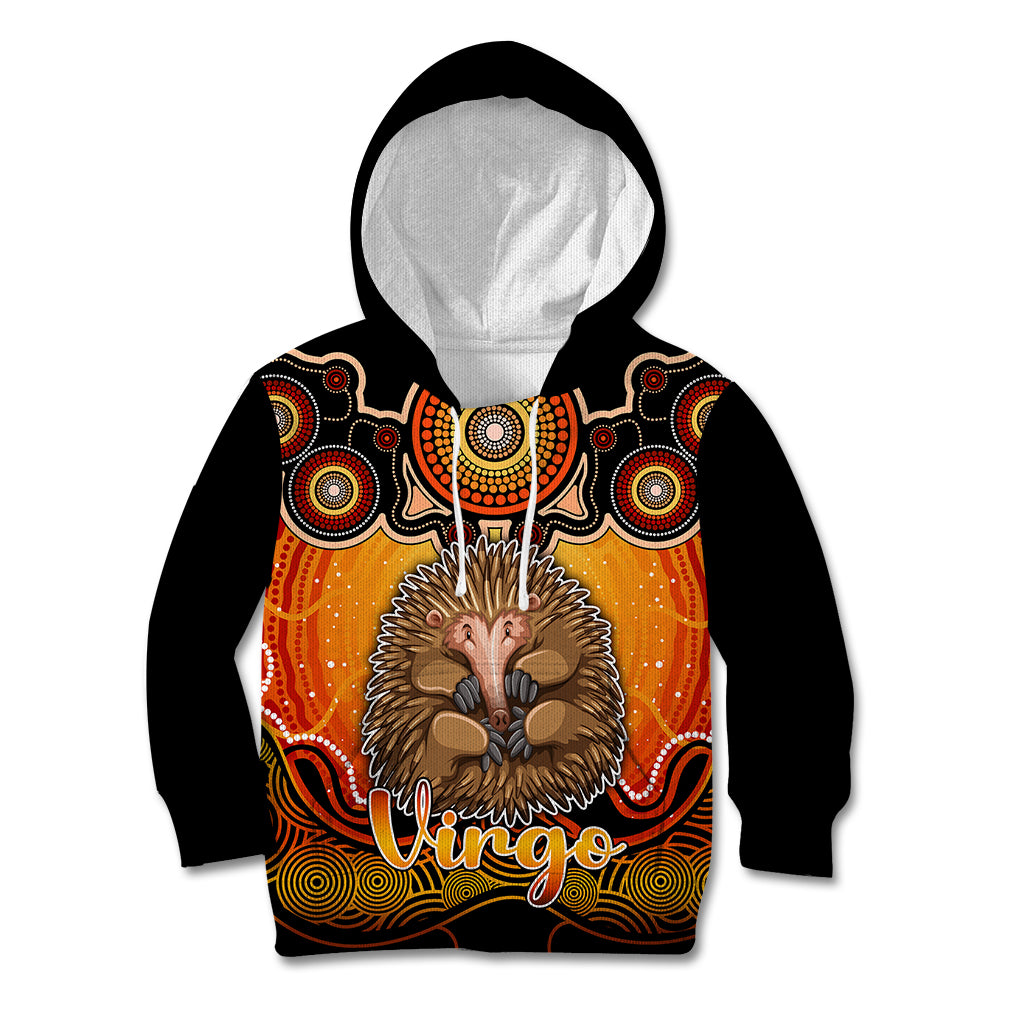 personalised-australia-virgo-echidna-zodiac-kid-hoodie-auz-astrology-aboriginal-red