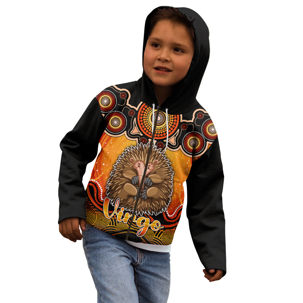 personalised-australia-virgo-echidna-zodiac-kid-hoodie-auz-astrology-aboriginal-red