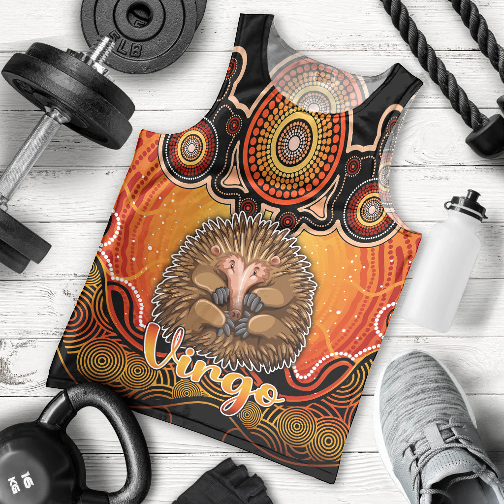 personalised-australia-virgo-echidna-zodiac-men-tank-top-auz-astrology-aboriginal-red