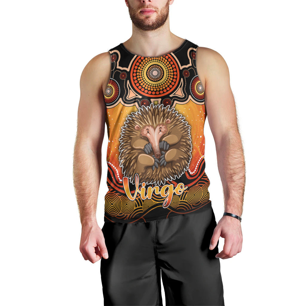 personalised-australia-virgo-echidna-zodiac-men-tank-top-auz-astrology-aboriginal-red