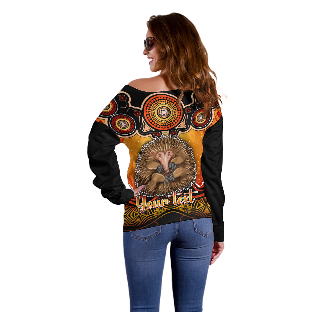 personalised-australia-virgo-echidna-zodiac-off-shoulder-sweater-auz-astrology-aboriginal-red