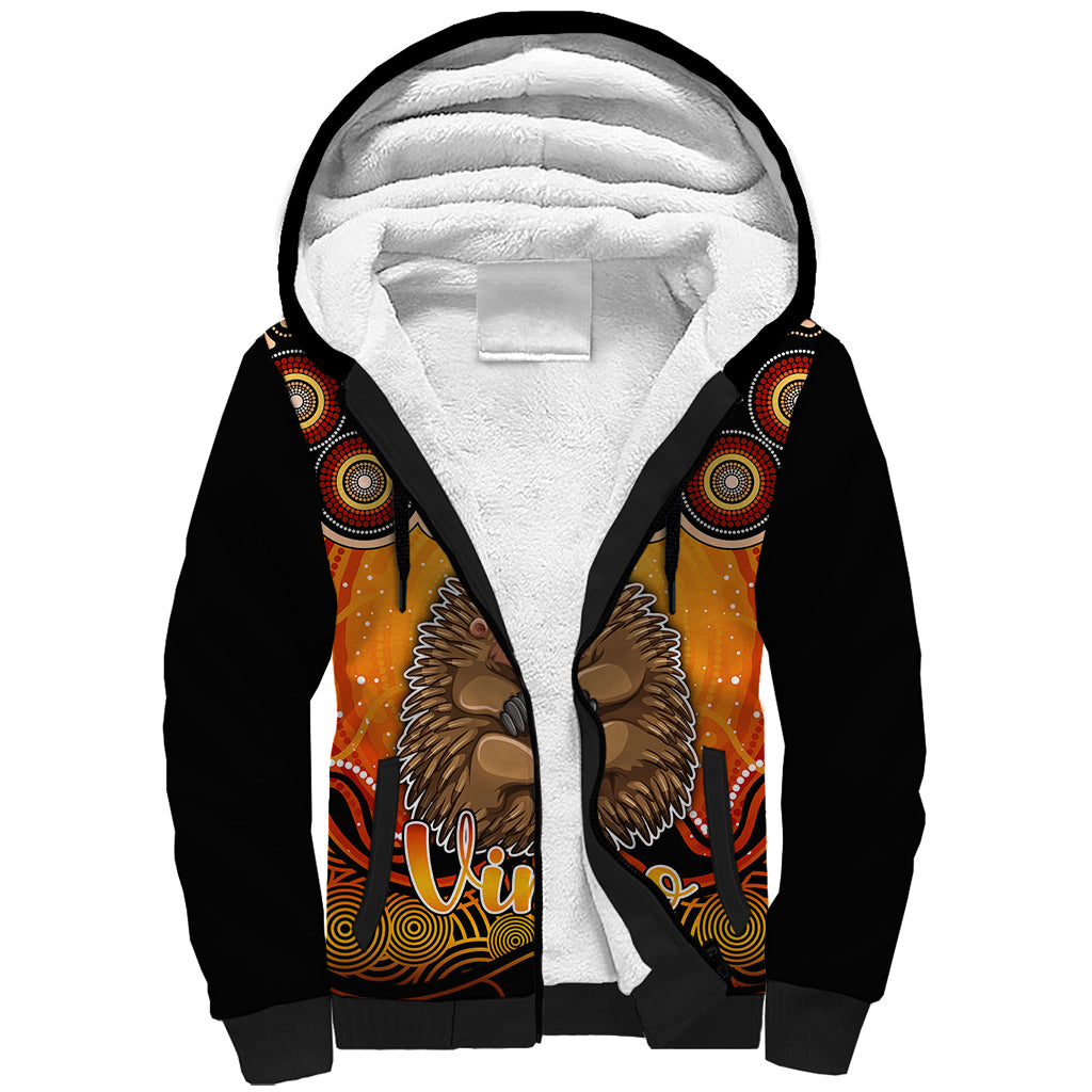 personalised-australia-virgo-echidna-zodiac-sherpa-hoodie-auz-astrology-aboriginal-red