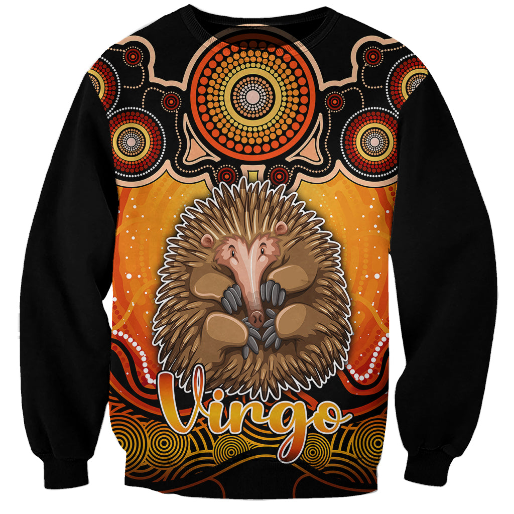 personalised-australia-virgo-echidna-zodiac-sweatshirt-auz-astrology-aboriginal-red