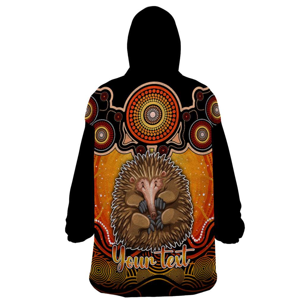 personalised-australia-virgo-echidna-zodiac-wearable-blanket-hoodie-auz-astrology-aboriginal-red