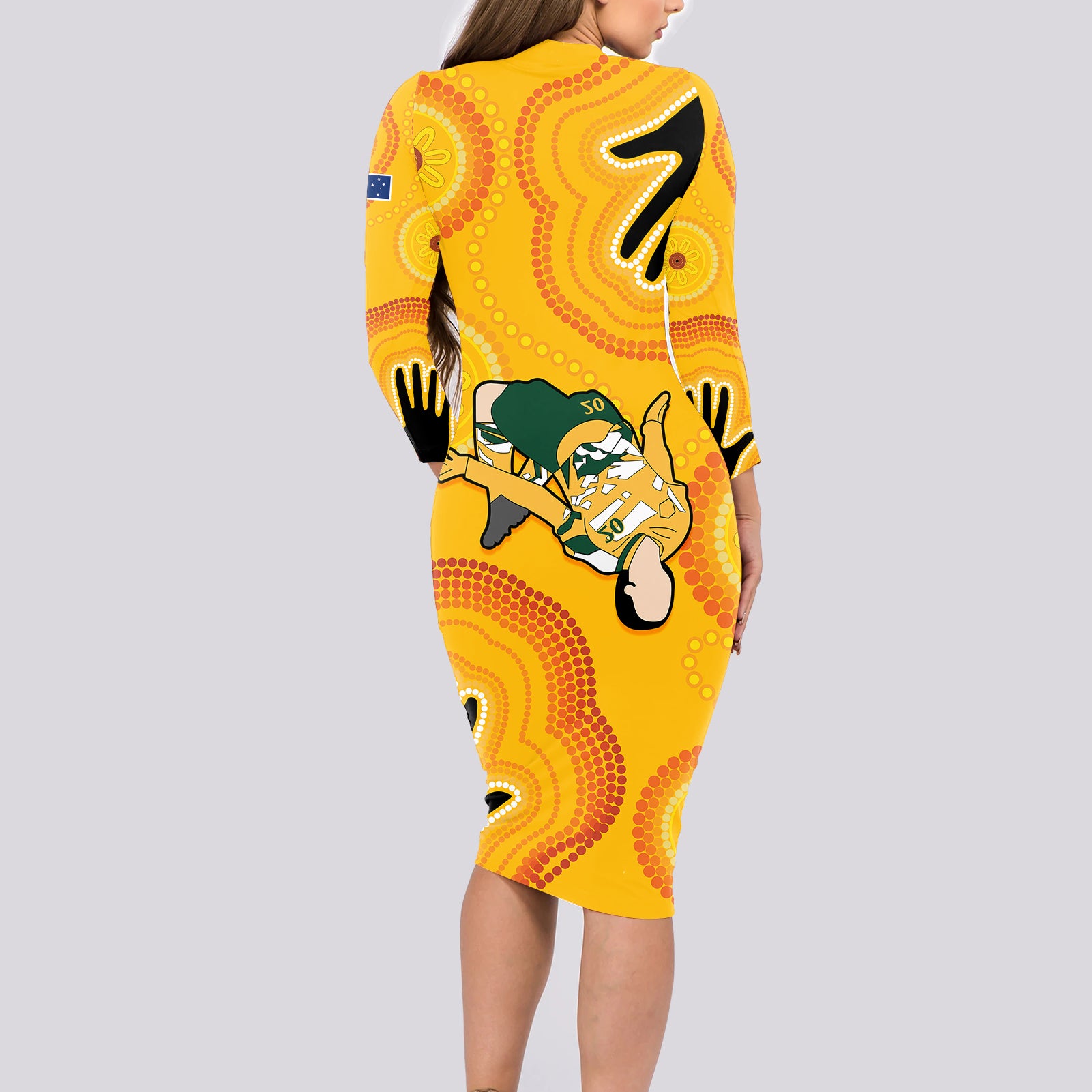 sam-kerr-matildas-long-sleeve-bodycon-dress-australia-soccer-world-cup-2023-quater-final